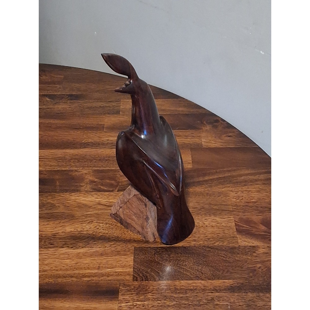 Vintage Hand Carved Ironwood Quail Figurine Desert Bird Sculpture 11 Inch
